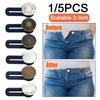 Новый 1/5 шт. волшебный металлический удлинитель для пуговиц для брюк и джинсов, бесплатный пошив, регулируемые втягивающиеся удлинители для талии, пуговицы, пояс, расширение