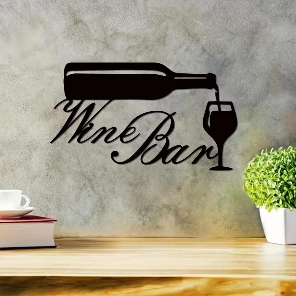 1pc Wine Bar Metal Wall Art Sign - Elegant Home Décor for Kitchen Living Room, Bedroom, and Porch, Perfect Housewarming Gift