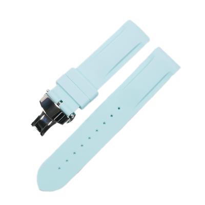 Эксклюзивный резиновый ремешок Swatch x OMEGA с D-образной пряжкой (голубое озеро)