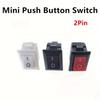 15pcs Mini Rocker Switch SPST Black and Red Snap In Switches Button AC 250V 3A / 125V 6A 2 Pin I/O 10*15mm On-off Switch Rocker