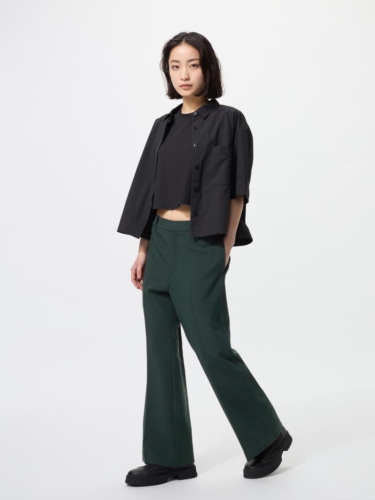 Uniqlo Японские смарт-клеш брюки, короткая длина