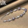 925 стерлингового серебра фиолетовый AAA браслет Хао Ши модные свадебные украшения