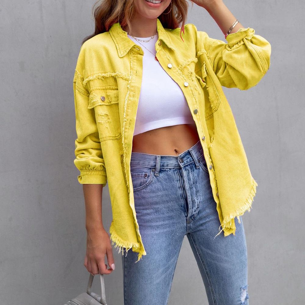 Женские осенне-весенние джинсовые куртки с длинным рукавом, однобортные винтажные джинсы, кардиганы, пальто, женская повседневная свободная верхняя одежда, топы