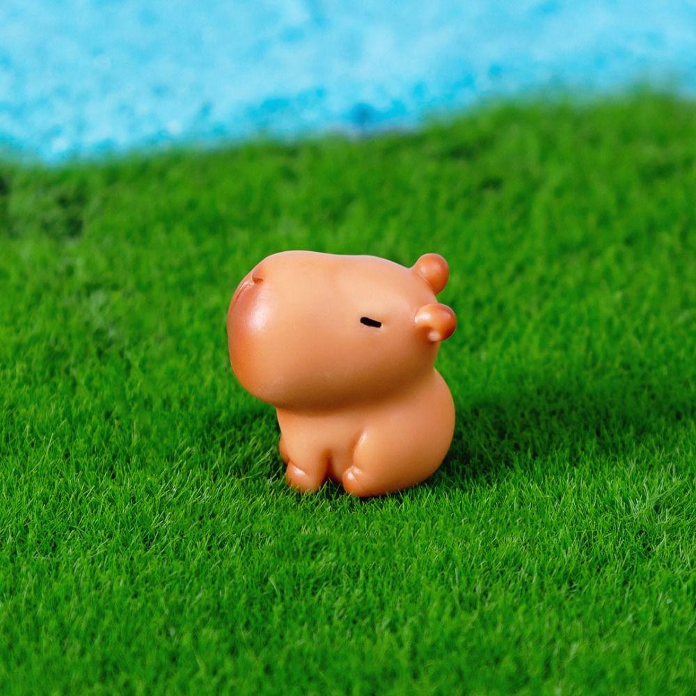 Resin Cartoon Capybara Statue DIY Mini Animals Figurine Party Festival