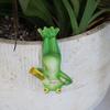 Статуэтка лягушки, пьющей вверх ногами, Перевернутая мультяшная фигурка лягушки, Полимерная скульптура животного, Украшение для уличного сада, Обниматель для цветочного горшка