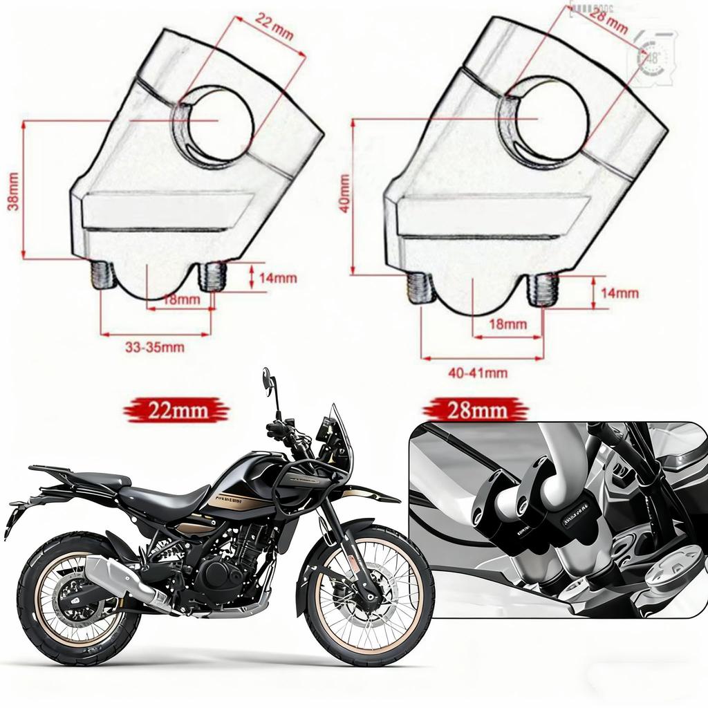 Motorcycle Handlebar Riser 22mm Raise Handlebar Position Motorcycle Post Bar