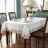 Table Cloth White Cotton Linen Embroidered Table Juppe Tablecloth Fabric Nordic Tv Cabinet Lace Bamboo Pattern Computer Cover
