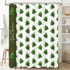 Green Pine Christmas Tree Print Shower Curtain for Bathroom Decor Home Accessories Green White Pattern Shower Curtains 72 Inches