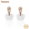 Танциз стерлингового серебра 925 пробы нефритовый циркон серьги серьги-капли для женщин подарки на свадьбу