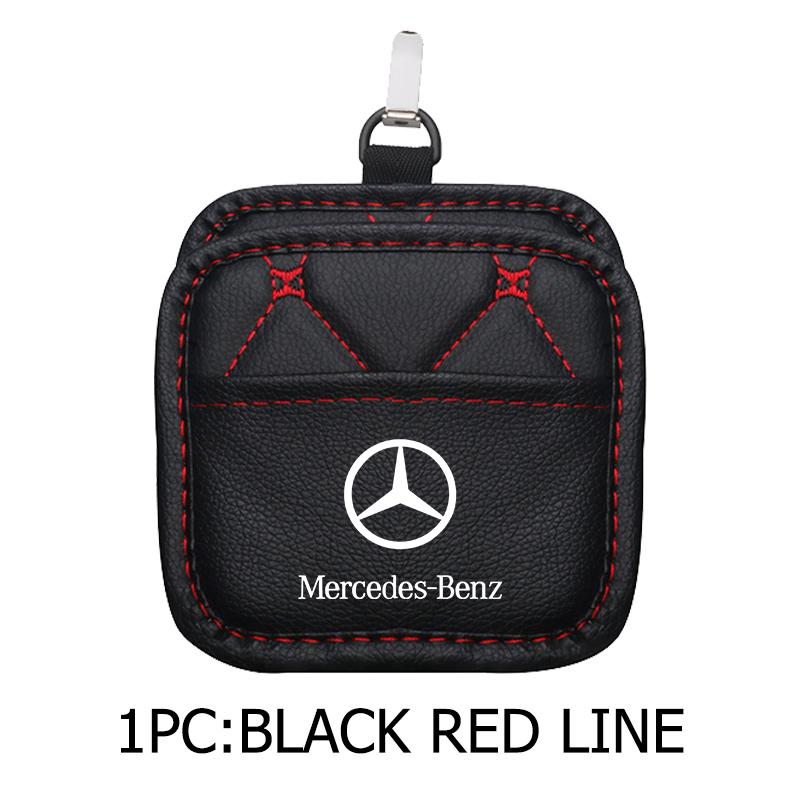 KLFKR1 Leather Car Storage Bag Air Vent Organizer Box Glasses Phone Holder Storage Box For Benz AMG Exclusive A C E R V Class CLA CLS