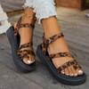 Fashion Women Sandals New Summer Flat Casual Shoes for Women Fashion Outdoor Leopard Beach Mujer Platform Sandals Sandalias De Mujer
