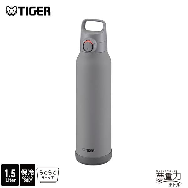 [Модель с интегрированной прокладкой] Бутылка для воды Tiger Corporation, 1,5 литра, Легко открывается одной рукой с помощью ручки, Вакуумная термоизолированная бутылка из нержавеющей стали с кнопкой