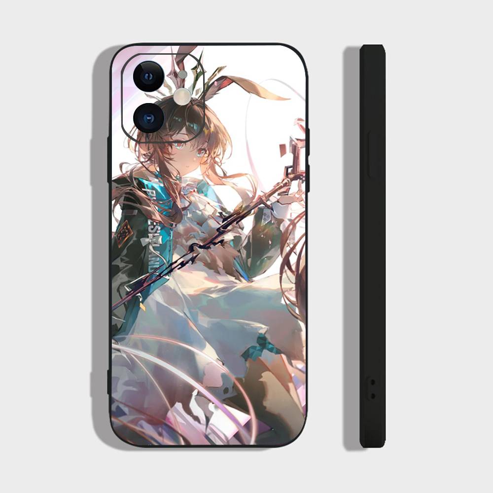 Анимированный персонаж игры Arknights Амия Чехол для телефона iPhone 17 Air 16 15 14 13 Pro Max 11 12 Черный силиконовый чехол