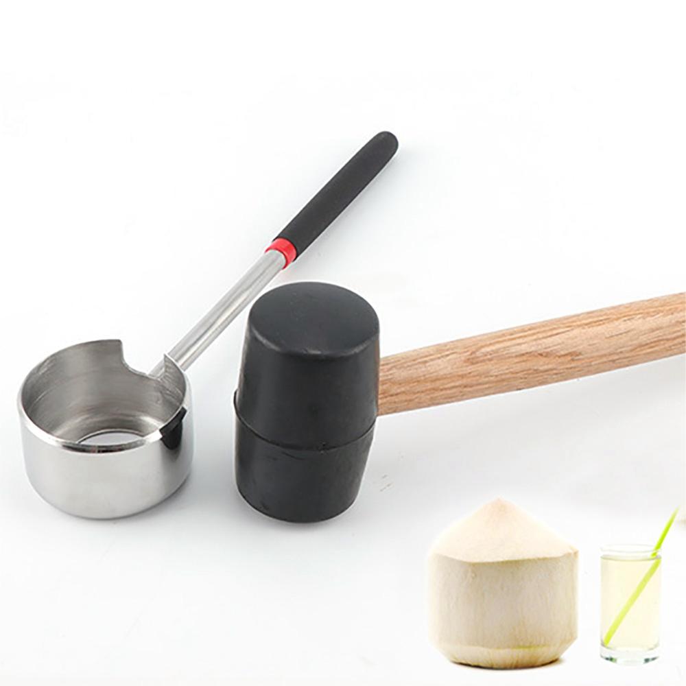 For Young Coconuts Cooking N1N Coconut Opening Tool Set Coconut Opener Coconut Shell Puncher Hammer