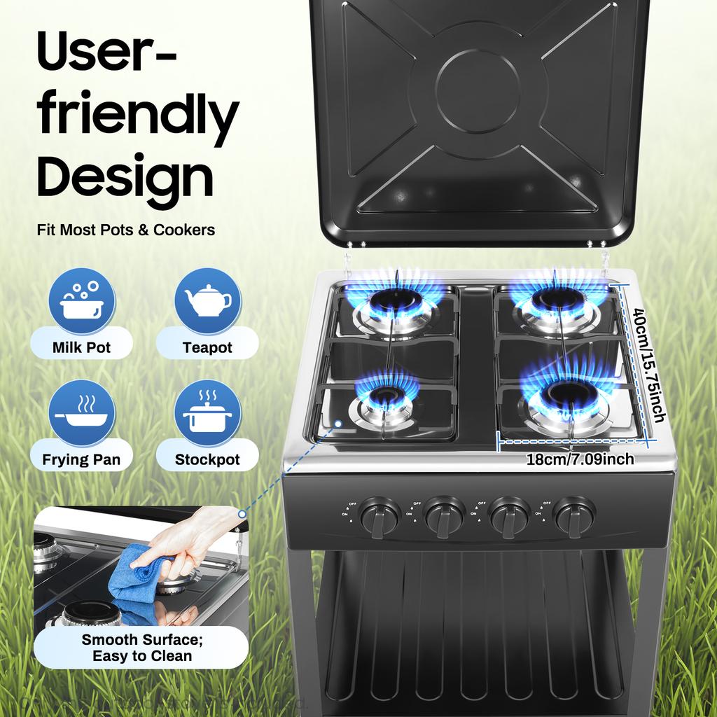 Газовая плита на 4 конфорки Портативная NG/LPG Отдельностоящая варочная панель для дома, кухни, улицы, кемпинга, барбекю, пикника