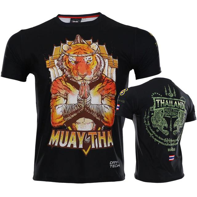 MMA Breathable Boxing Jerseys Tiger Muay Thai Kick Boxing Sweatshirt Men T-Shirt