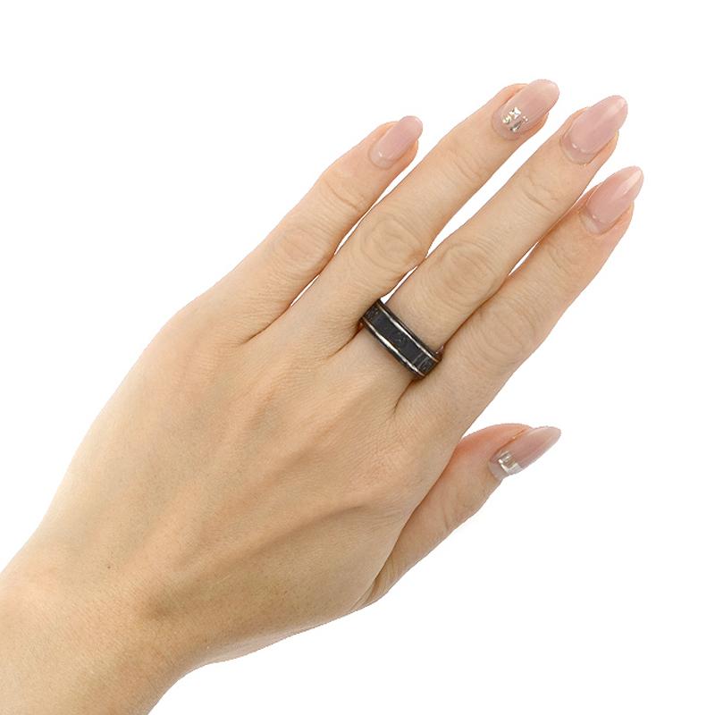 Gucci ring Icon series narrow version European and American style glossy white 18K gold women's Black 11