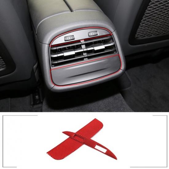 Red Carbon Rear Air Outlet Trim Frame Cover For Maserati Ghibil 2014-
