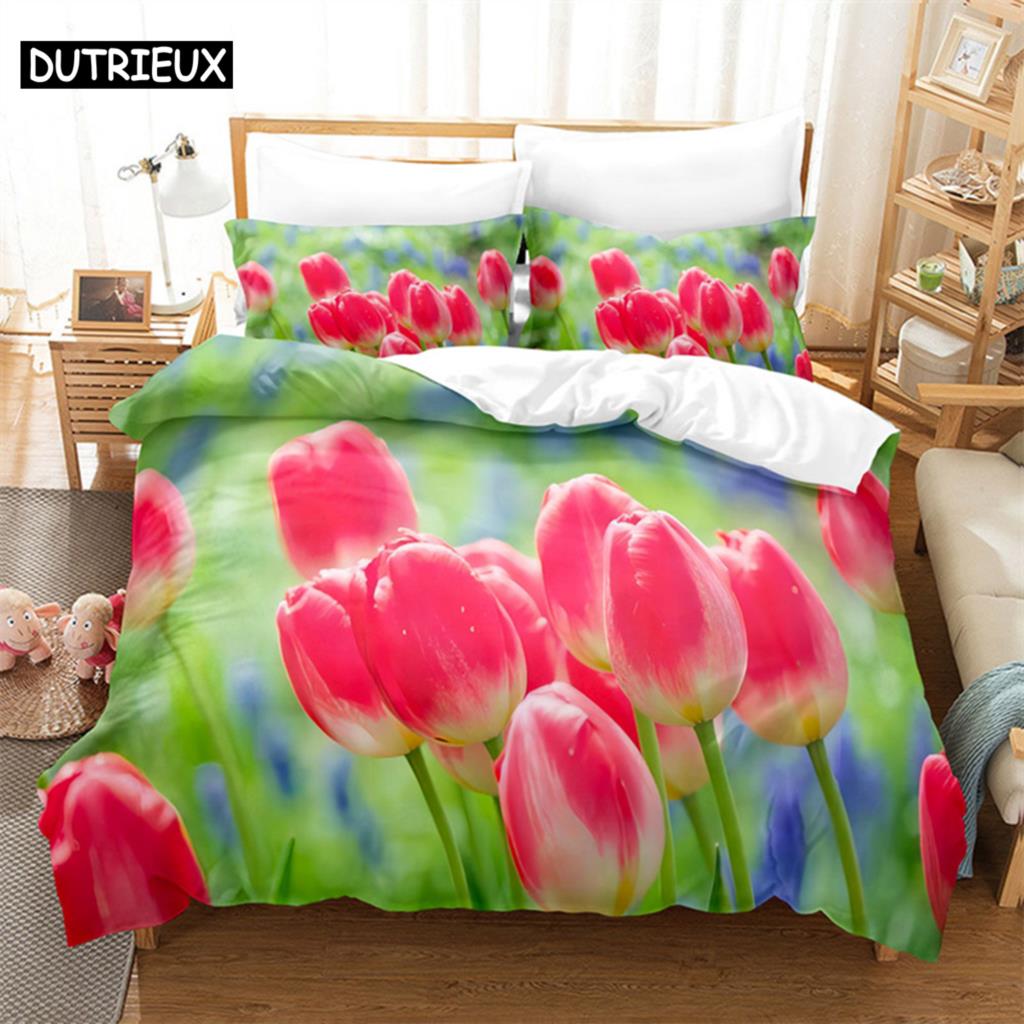 Комплект постельного белья Tulip Scenery Queen, пододеяльник, детский комплект постельного белья, комплект постельного белья King Size, комплект постельного белья