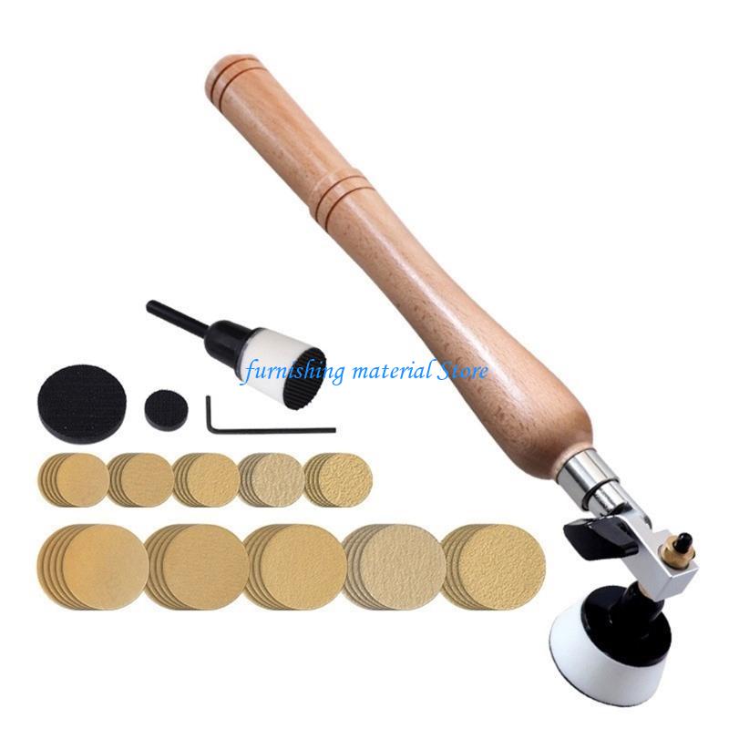 Y5GD Bowl Sander Sanding Block Lathe Tools with Hook Sanding Discs 1" 2" Backing Plates Foam Pads