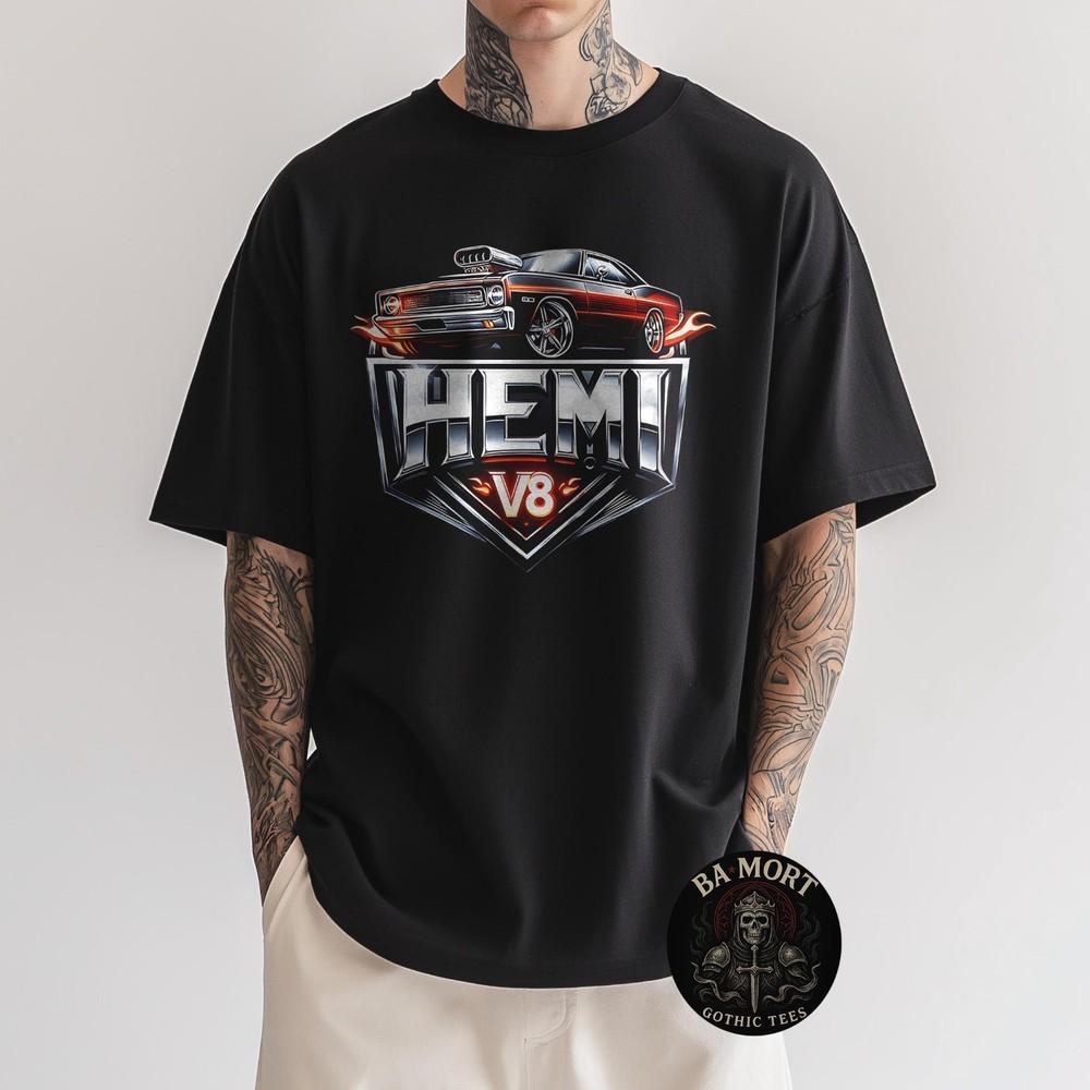 Hemi V8 Muscle Car Power Flame Art TShirt Unisex T-Shirt