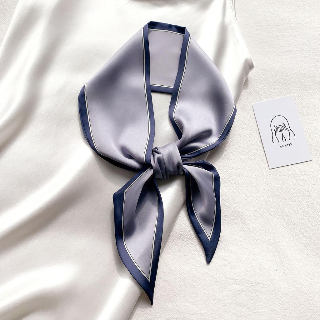 2021 New Fashion Silk Scarf For Women Neck Hair Tie Band Bag Warp Soft Neckerchief Hijab Headscarf Bandana Female Foulard