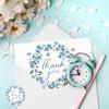 AnyDesign 36 Pack Blue Floral Thank You Cards Bulk Forget-Me-Not Myosotis Sylvatica Flower Greeting Cards with Envelope Sticker Thank You Note Cards