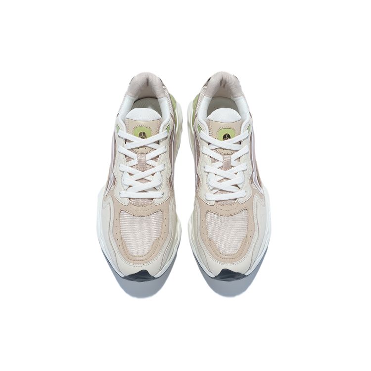 Li-Ning 1990 Лава Нескользящие Износостойкие Низкие Спортивные Повседневные Кроссовки Женские Белые Коричневые ALJT016-3
