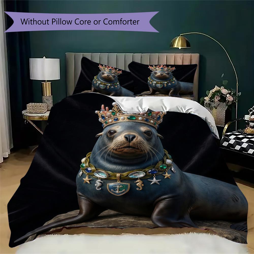 animal Pattern Bedding uilt Set uilt Cover Pillowcase Home Decoration Birthday Gift (1 * duvet cover + 2 * pillowcase without core)
