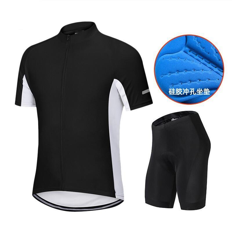 Mens Cycling Jersey Shorts Set Road Bike Riding Breathable Quick-Dry Compression Fit Sportswear