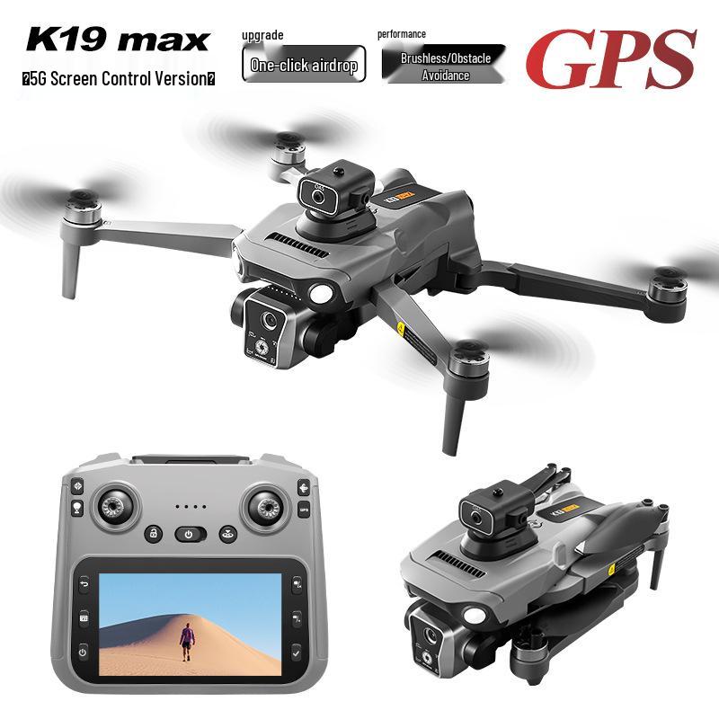K19MAX GPS Drone with HD Camera, Screen Controller, Brushless Motor, and Remote Control.
