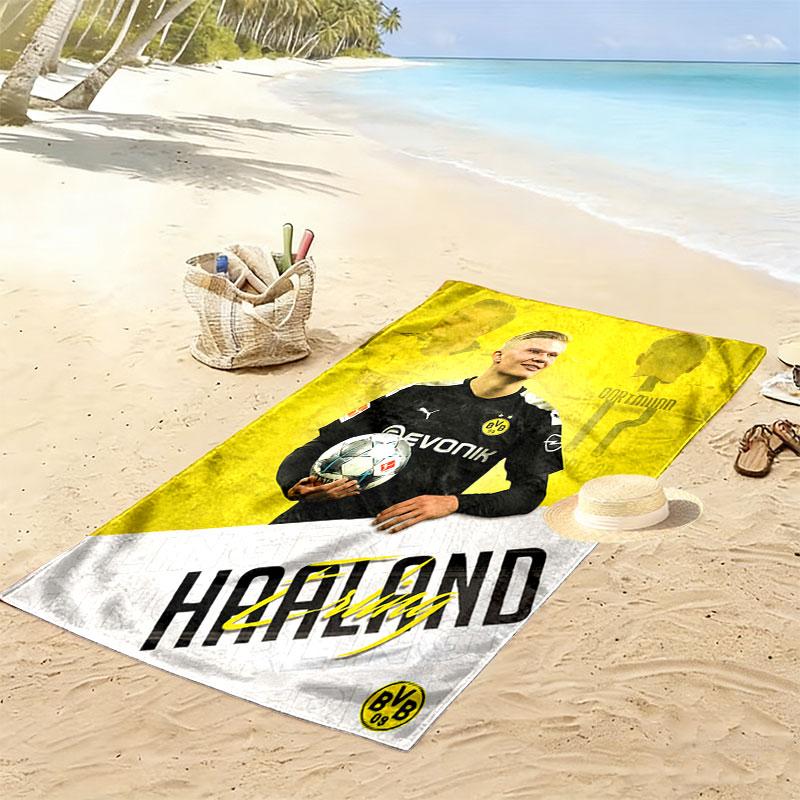 Haaland Power Print Beach Towel, Large Soft Quick Dry Towel for Beach Camping Swimming