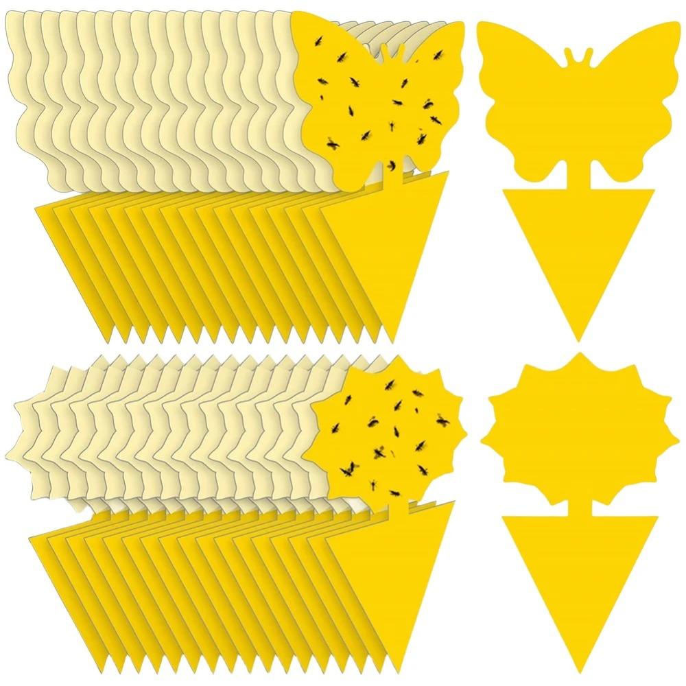 50 шт. ловушек для насекомых защищают растения, двухсторонние ловушки для комаров, нетоксичные и без запаха, липкие ловушки для садовых растений, кухни