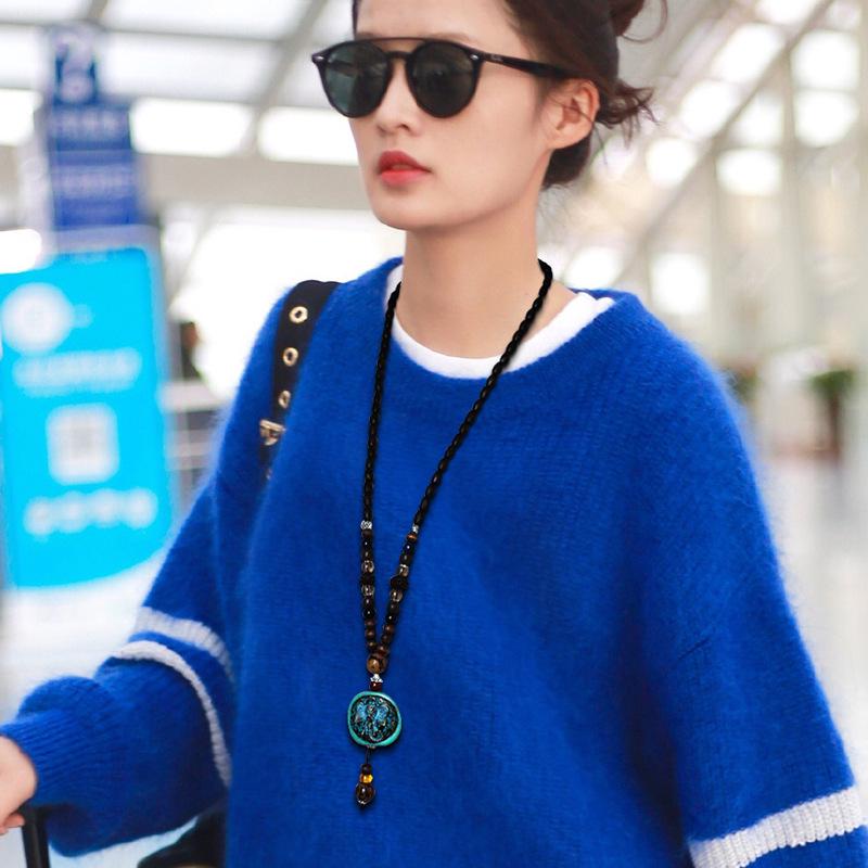 Винтажное ожерелье с подвеской в виде слона и бусинами из семян бодхи для женщин