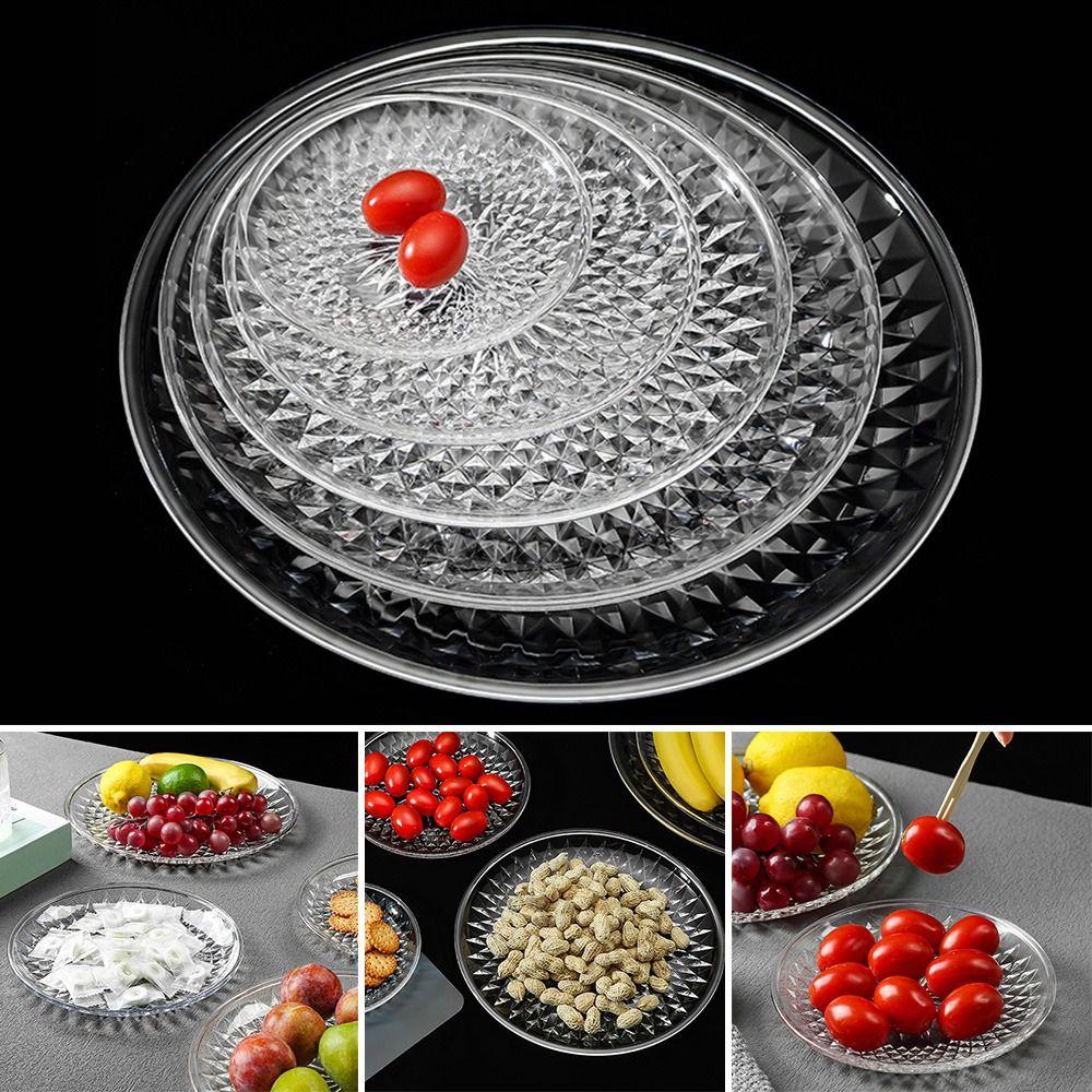 Gold Fruit Plate Acrylic Cupcake Display Kitchen Supplies Dessert Plate