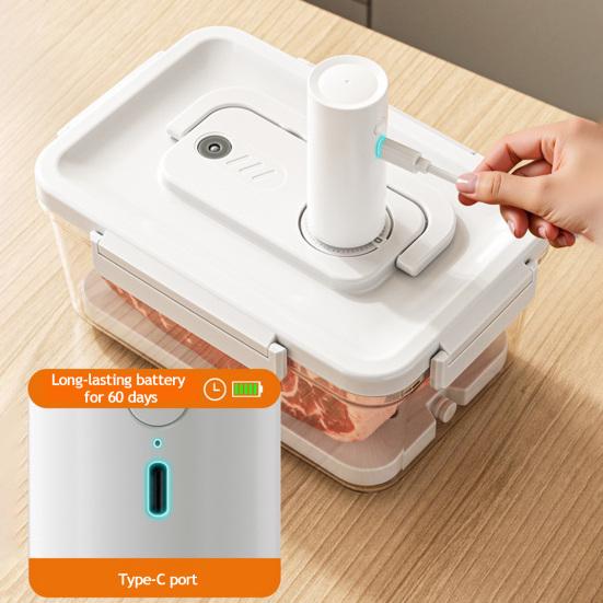 Электрический вакуумный контейнер для еды, герметичный ящик-хрустяшка с ручным насосом, пищевой контейнер без BPA для хранения в холодильнике, для фруктов, овощей и мяса