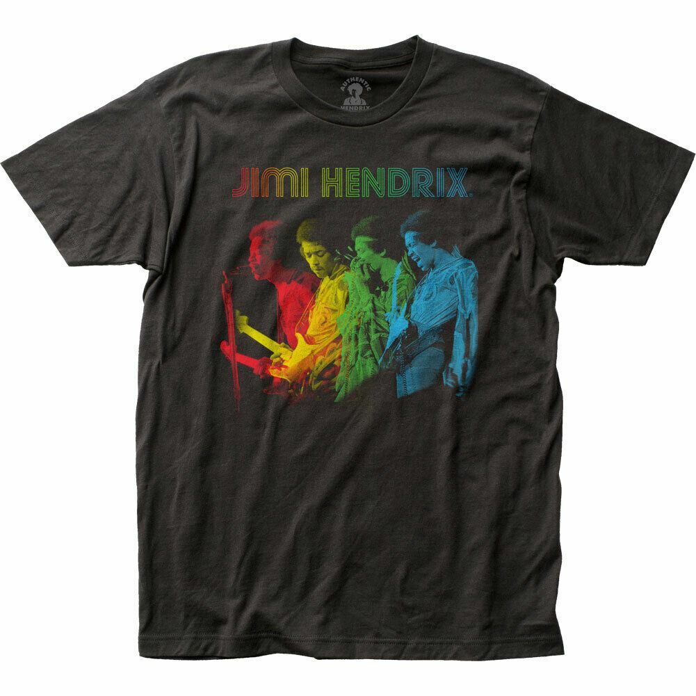 26 Jimi Hendrix Rainbow T Shirt Mens Licensed Rock N Roll Music Classic Tee Black Unisex T-Shirt