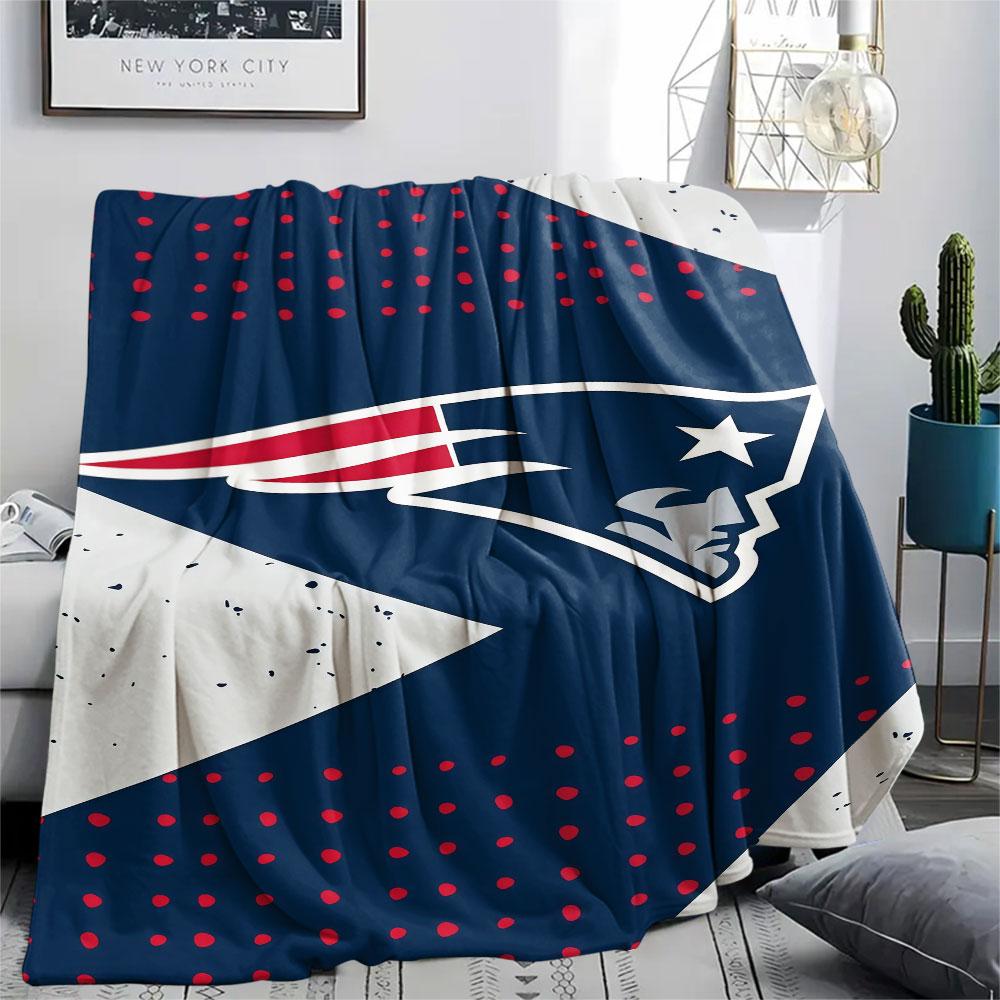NE Patriots Printed Flannel Blanket, soft throw for bedroom sofa, washable, fan merchandise, great gift.