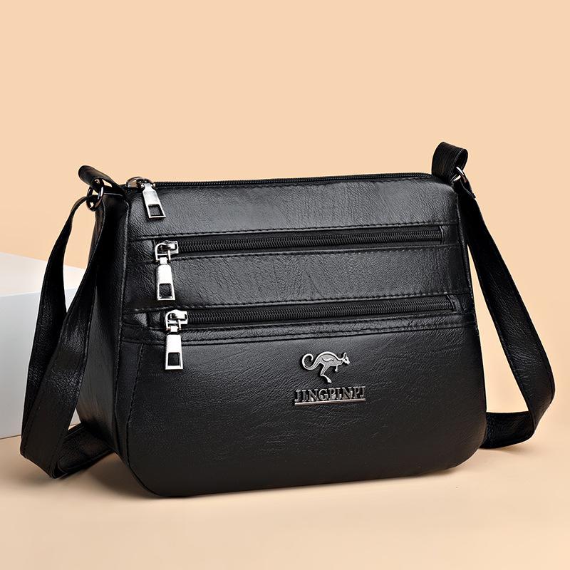 Women's Multi-layered Crossbody Bag Soft Texture Bag Large Capacity Good Quality One Shoulder Bag New