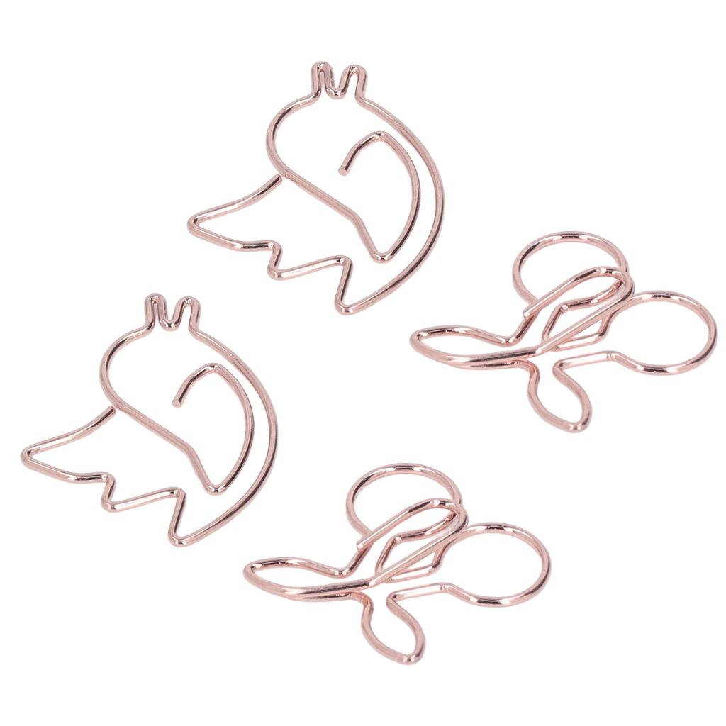 100Pcs Cute Paper Clips Cherry Hummingbird Style Electroplated Metal Gold Color Planner Clips for Home Office Study