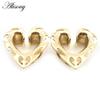 Alisouy 1PC Copper Alloy Casting Heart Love Saddle Ear Tunnels Plugs Expander Stretcher Gauges Earrings Piercing Body Jewelry