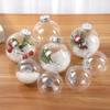 6 шт., прозрачный пластиковый рождественский шар, заполняемый орнамент, подвесная безделушка для рождественской елки, кулон 2023, рождественское украшение для дома, подарок Navidad