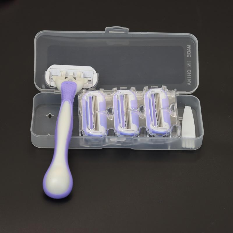 1 ручка + 4 лезвия, безопасная бритва, инструмент для бритья тела, безвредное лезвие, чистое бритье, лезвие для стрижки волос, чистая бритва для подмышек