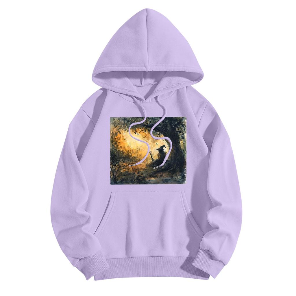 Толстовки для девочек-подростков с длинным рукавом и принтом, повседневные толстовки с графическим принтом, пуловер на шнурке, симпатичная толстовка большого размера