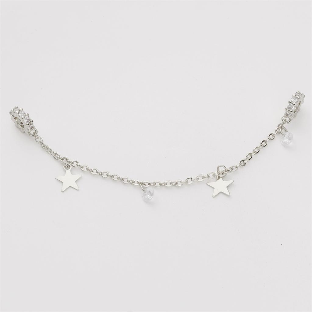 High Color Gold Plated Silver Zircon Bracelet Security Chain Chain Diy Handmade Bracelet Mobile Phone Chain Accessories