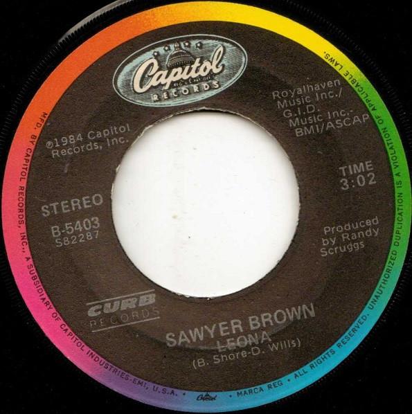 7-дюймовая пластинка SAWYER BROWN - Leona B5403 Capitol Records 1984 США Фолк Б/У