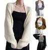 Женский вязаный кардиган-шаль свободного кроя с рукавами «летучая мышь», однотонное вязаное пальто короткого стиля, шаль-пальто для осени и зимы