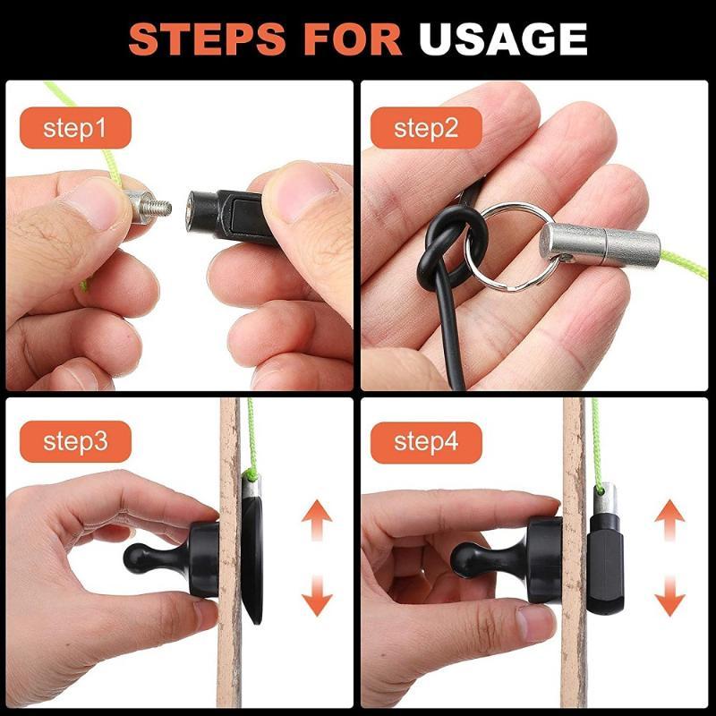 Magnetic Wire Puller Tool With Nylon Coated Hook & Flexible Green-Yellow Line For Threading In Pipes Dark Lines Electrical Work