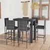 Day and Night - Day and Night Garden Bar Set 7 Pieces Gray Synthetic Rattan Cushions