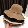 WTEMPO Women Summer Washable Foldable Hats Korean Style Solid Color Sun Protection Hats Vacation Beach Seaside Versatile Large Brimmed Cool Hats